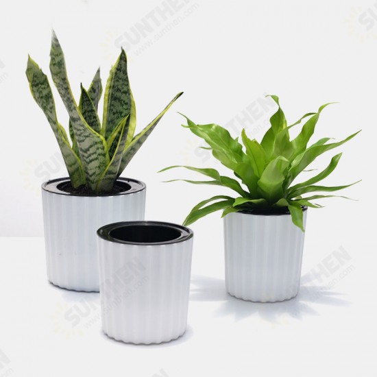 Automatic Water Absorption Creative Succulent Plant Hydroponic Potted Round Plastic Plastic Flower Pot