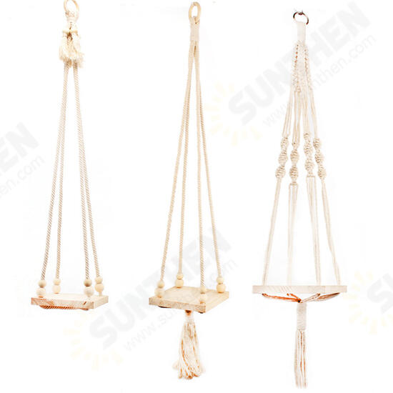 Braided Rope Hanging Planter Macrame Plant Flower Pot Holder Indoor Outdoor Decorations