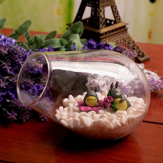 Cannon Shaped DIY Moss Micro Landscape Glass Bottle Succulent Plants Vase Home Decoration
