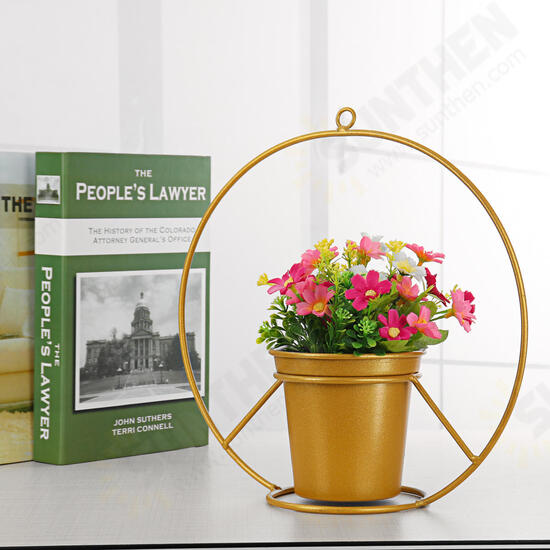 Flower Iron Metal Rack Stand Hang Vase Succulent Plant Shelf Lab Pot Decor