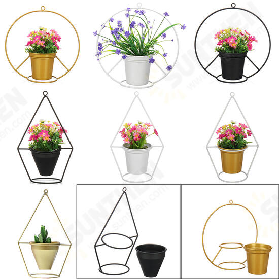 Flower Iron Metal Rack Stand Hang Vase Succulent Plant Shelf Lab Pot Decor