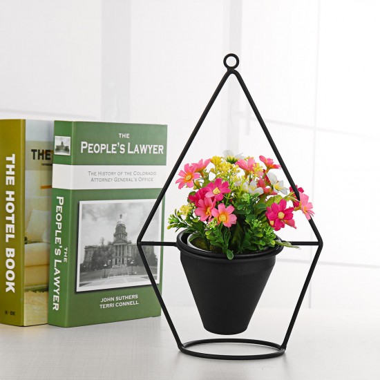 Flower Iron Metal Rack Stand Hang Vase Succulent Plant Shelf Lab Pot Decor
