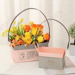 Folding Flower Boxes Paper Floral Wrapping Gift Party Wedding Handle 10Pcs/Set Folding Flower Boxes Paper Floral Wrapping Gift Party Wedding Handle 10Pcs/Set