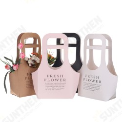 Folding Flower Boxes Paper Floral Wrapping Party Wedding Gift Handle 10Pcs/Set Folding Flower Boxes Paper Floral Wrapping Party Wedding Gift Handle 10Pcs/Set