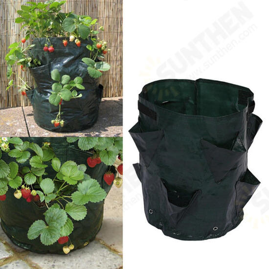 Garden 8 Pockets Strawberry Planter Yard Balcony Vegetable Fruit Herbs Planting Growing Bag