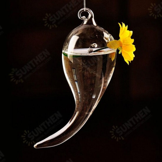 Hanging Symbol Shape Flower Glass Vase Hydroponic Plants Container