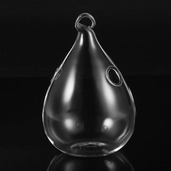 Water Drop Shaped Glass Vase Double Holes Bottle Home Garden Wedding Party Decoration