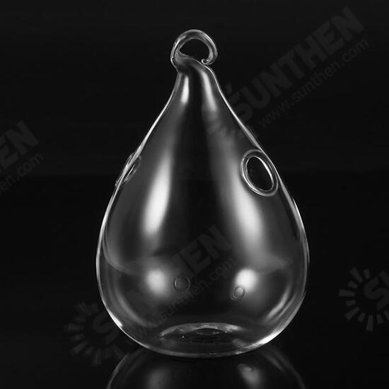 Water Drop Shaped Glass Vase Double Holes Bottle Home Garden Wedding Party Decoration