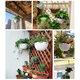 Large Rattan Plaited Hanging Plant Pots Flower Baskets Rope Flower Pot