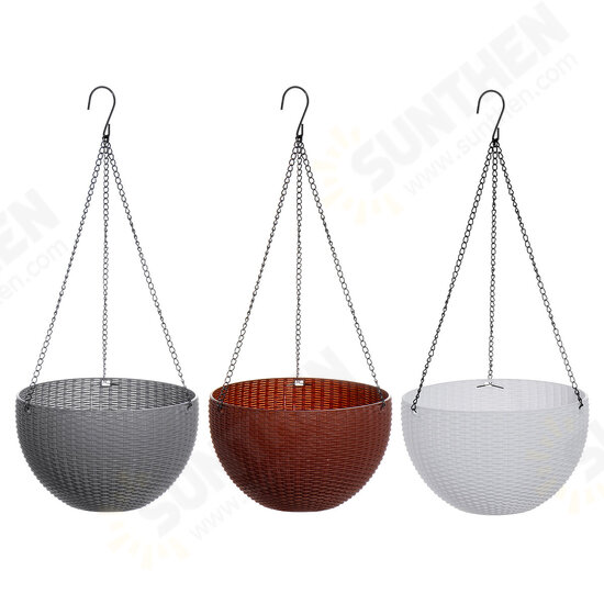 Large Rattan Plaited Hanging Plant Pots Flower Baskets Rope Flower Pot