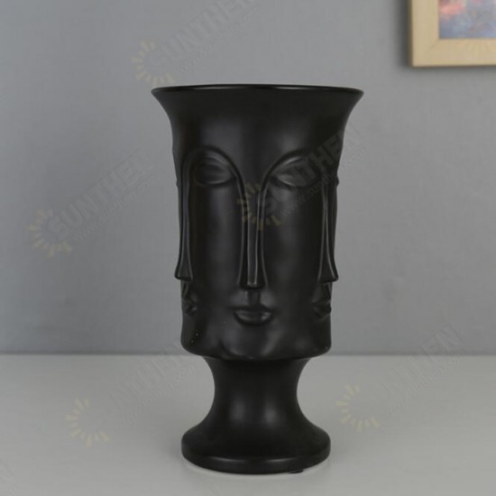 Minimalist Artificial Flower Ceramic Human Face Creative Vase Display Room Decorations