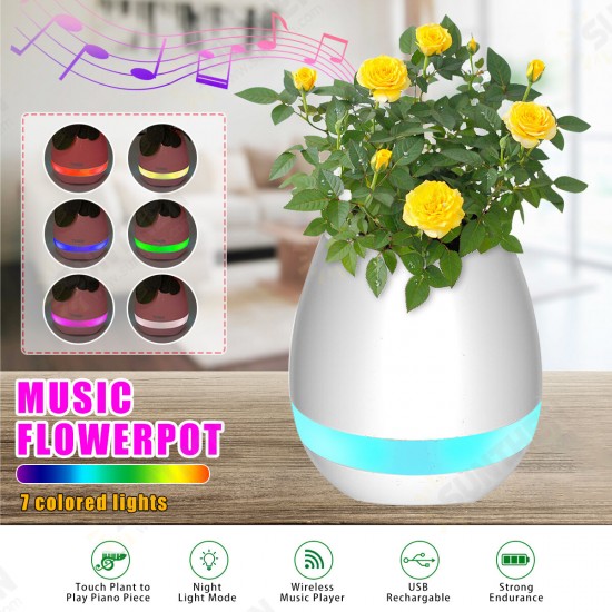 Music Flower Pot Smart Touch Plant Play Sevven Color Lamp Piano LED Lamp Light bluetooth