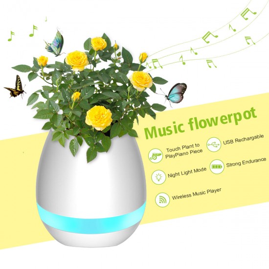 Music Flower Pot Smart Touch Plant Play Sevven Color Lamp Piano LED Lamp Light bluetooth
