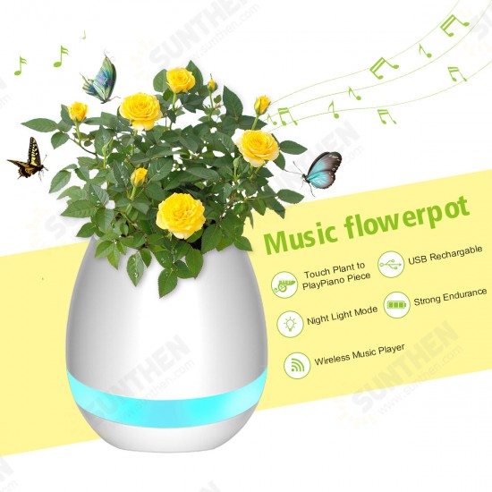 Music Flower Pot Smart Touch Plant Play Sevven Color Lamp Piano LED Lamp Light bluetooth