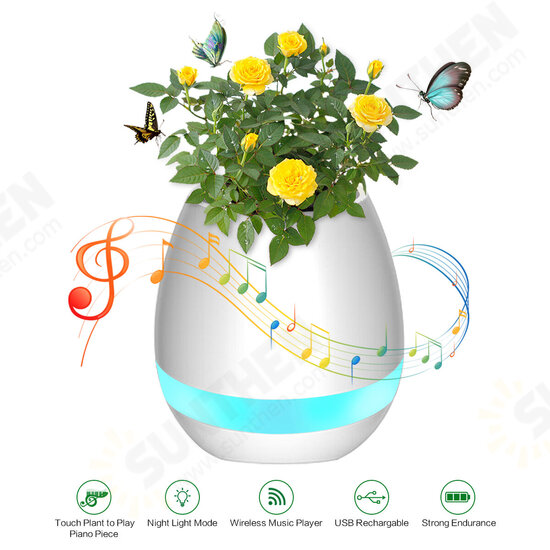 Music Flower Pot Smart Touch Plant Play Sevven Color Lamp Piano LED Lamp Light bluetooth