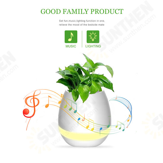 Music Flower Pot Smart Touch Plant Play Sevven Color Lamp Piano LED Lamp Light bluetooth