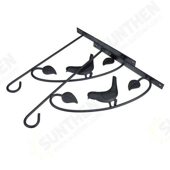 Plant Hanger Wall Bracket Iron Basket Rack Hook Garden Flower Pot Holder Black