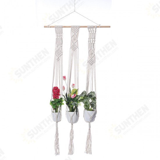 Pot Holder Macrame Plant Hanger Hanging Planter Basket Hemp Rope Braided for Home Decoration