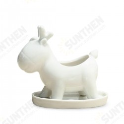 Rabbit Ceramic Flower Pot Planter Outdoor Indoor Decoration with Round Tray Rabbit Ceramic Flower Pot Planter Outdoor Indoor Decoration with Round Tray