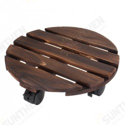 Round Wooden Plant Caddy Potted Plant Stand Flower Pot Holder Round Wooden Plant Caddy Potted Plant Stand Flower Pot Holder