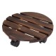 Round Wooden Plant Caddy Potted Plant Stand Flower Pot Holder