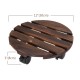 Round Wooden Plant Caddy Potted Plant Stand Flower Pot Holder