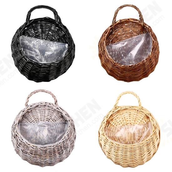 Rustic Wicker Rattan Wall Hanging Flower Baskets Pot Home Balcony Wedding Decor Gift