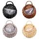 Rustic Wicker Rattan Wall Hanging Flower Baskets Pot Home Balcony Wedding Decor Gift