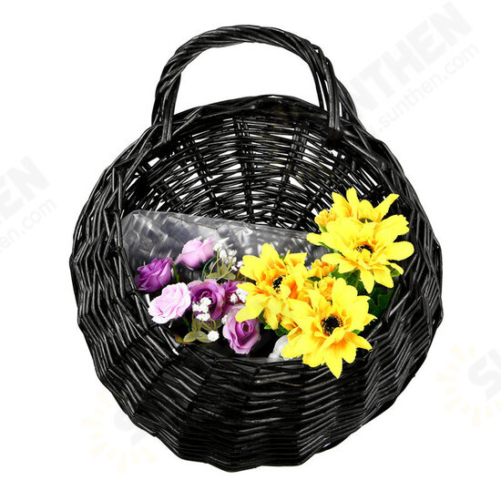 Rustic Wicker Rattan Wall Hanging Flower Baskets Pot Home Balcony Wedding Decor Gift