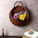 Rustic Wicker Rattan Wall Hanging Flower Baskets Pot Home Balcony Wedding Decor Gift