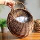 Rustic Wicker Rattan Wall Hanging Flower Baskets Pot Home Balcony Wedding Decor Gift