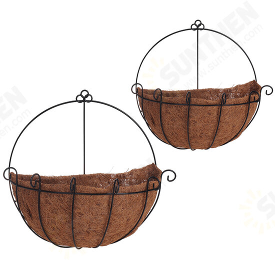 Semicircle Flower Basket Plant Pot Holder Wall Hanging Baskets Metal Flower Pot Planter for Home Garden Balcony Decoration Container