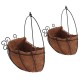 Semicircle Flower Basket Plant Pot Holder Wall Hanging Baskets Metal Flower Pot Planter for Home Garden Balcony Decoration Container