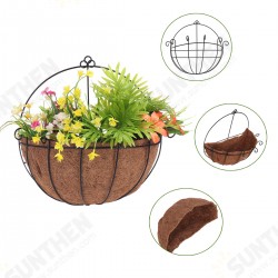 Semicircle Flower Basket Plant Pot Holder Wall Hanging Baskets Metal Flower Pot Planter for Home Garden Balcony Decoration Container Semicircle Flower Basket Plant Pot Holder Wall Hanging Baskets Metal Flower Pot Planter for Home Garden Balcony Decoration Container