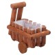 Small Cart Flower Pot Wooden Wheelbarrow Planter Succulent Container Ornament