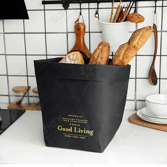 Washable Kraft Paper Storage Bag Nordic Unbreakable Plants Grow Paper Sundries Food Storage Waterproof Bags Organizer for Home