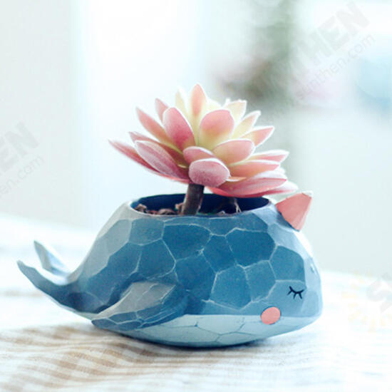 Whale Planter Resin Potted Plants Succulent Cactus Flower Pot Craft Ornaments