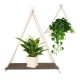 Wooden Hanging Shelf Swing Floating Shelves Rope Wall Display Rack Decorate