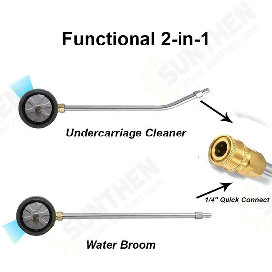 2 IN 1 Pressure Washer Undercarriage Cleaner 4000PSI Underbody Car Wash Broom US