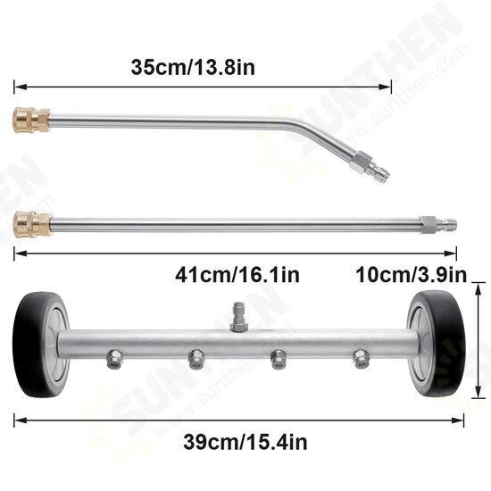 2 IN 1 Pressure Washer Undercarriage Cleaner 4000PSI Underbody Car Wash Broom US