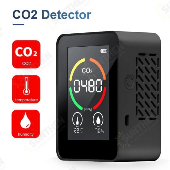 3 in 1 Digital CO2 Meter Carbon Dioxide Detector Air Quality Monitor Temperature Humidity Air Analyzer for Home Office