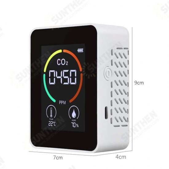 3 in 1 Digital CO2 Meter Carbon Dioxide Detector Air Quality Monitor Temperature Humidity Air Analyzer for Home Office