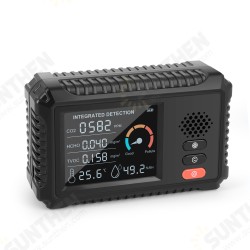 5 In 1 Portable CO2/HCHO/TVOC Detector Air Quality Monitor Temperature and Humidity Sensor Carbon Dioxide Formaldehyde Detection 5 In 1 Portable CO2/HCHO/TVOC Detector Air Quality Monitor Temperature and Humidity Sensor Carbon Dioxide Formaldehyde Detection
