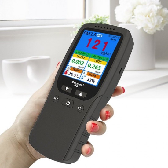 Air Quality Analysis Tester PM1.0 PM2.5 PM10 HCHO TVOC Temperature Humidity Monitor Gas Detector Analyzer Measuring Tool