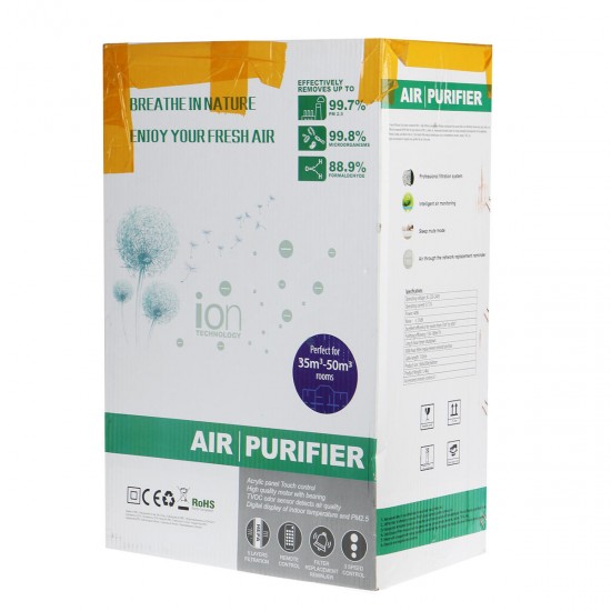 Air Purifier Negative Ions Air Cleaner Remove Formaldehyde PM2.5 W/ Filter