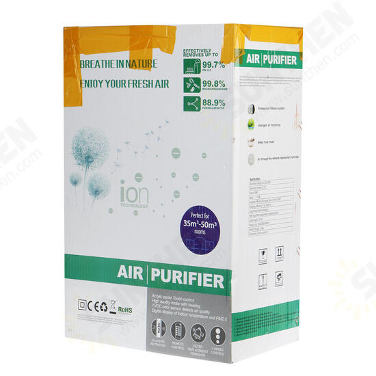 Air Purifier Negative Ions Air Cleaner Remove Formaldehyde PM2.5 W/ Filter