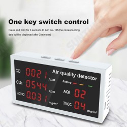 CO CO2 HCHO TVOC AQI Tester Detector LED Digital Air Quality Monitor Indoor Outdoor Gas Analyzer CO CO2 HCHO TVOC AQI Tester Detector LED Digital Air Quality Monitor Indoor Outdoor Gas Analyzer