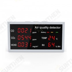 CO CO2 HCHO Temperature Humidity Tester Detector LED Digital Air Quality Monitor Indoor Outdoor Gas Analyzer CO CO2 HCHO Temperature Humidity Tester Detector LED Digital Air Quality Monitor Indoor Outdoor Gas Analyzer