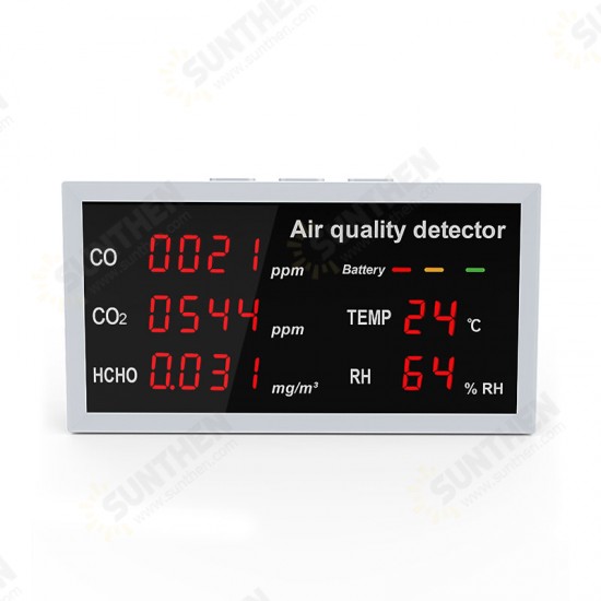 CO CO2 HCHO Temperature Humidity Tester Detector LED Digital Air Quality Monitor Indoor Outdoor Gas Analyzer