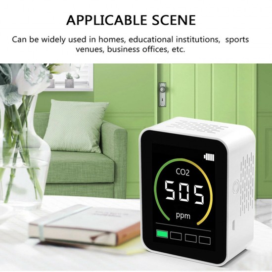 CO2 Detector 400~5000ppm CO2 Detection Scope Intelligent Home Desktop Indoor Outdoor Quick Detect Air Quality Monitor Multipurpose Detection Tool